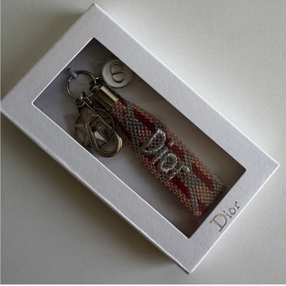 Dior Red and Silver Keychain